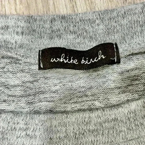 White Birch Puff Long Sleeve Pullover Crew Neck Sweater Top Gray Size S - Picture 2 of 6